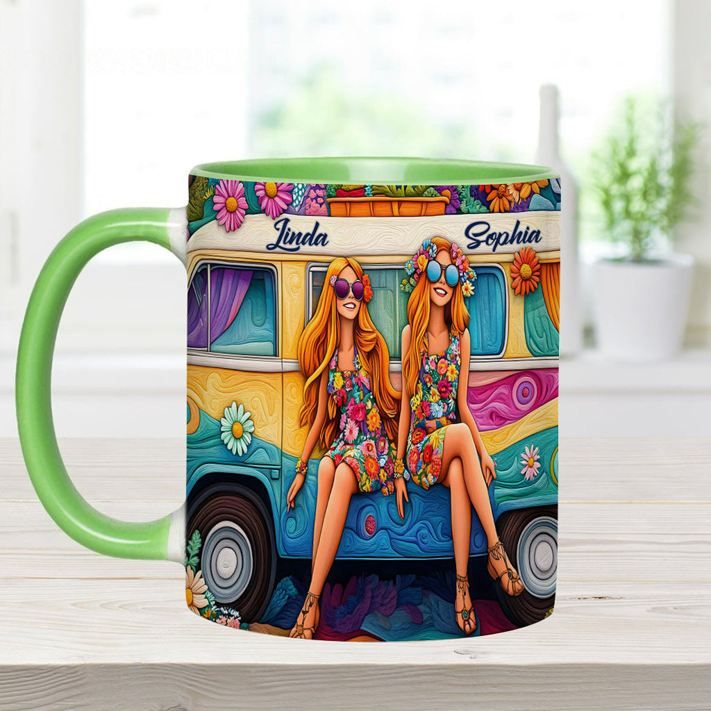 Wildflower Wheels - Personalized Hippie Accent Mug