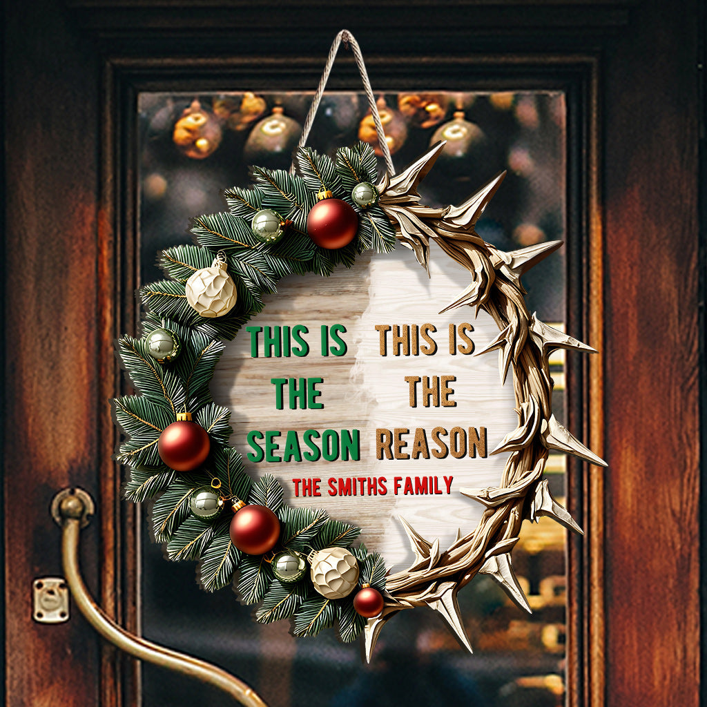 Das ist der Grund – Personalisiertes, individuell geformtes Holzschild für die Familie