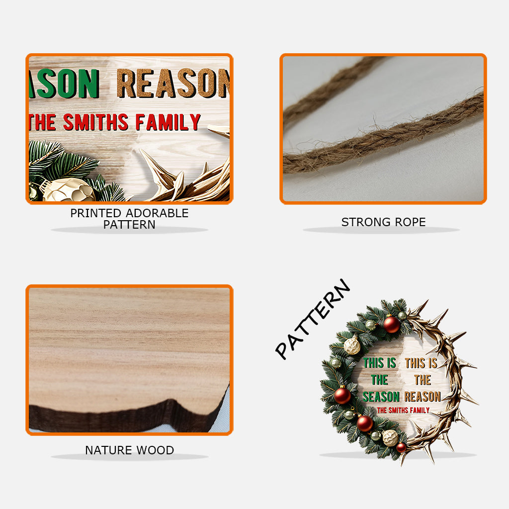 Das ist der Grund – Personalisiertes, individuell geformtes Holzschild für die Familie