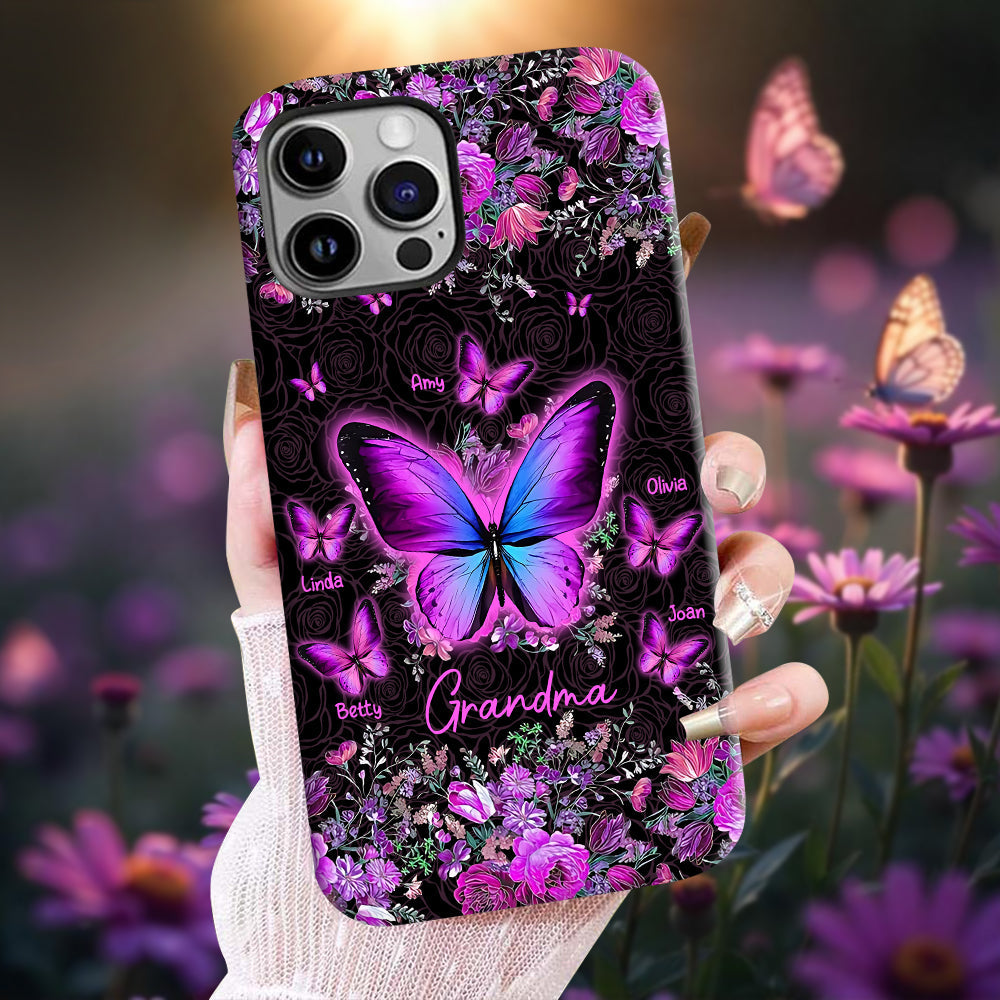 Grandma's Butterflies - Personalized Grandma Full Print Phone Case