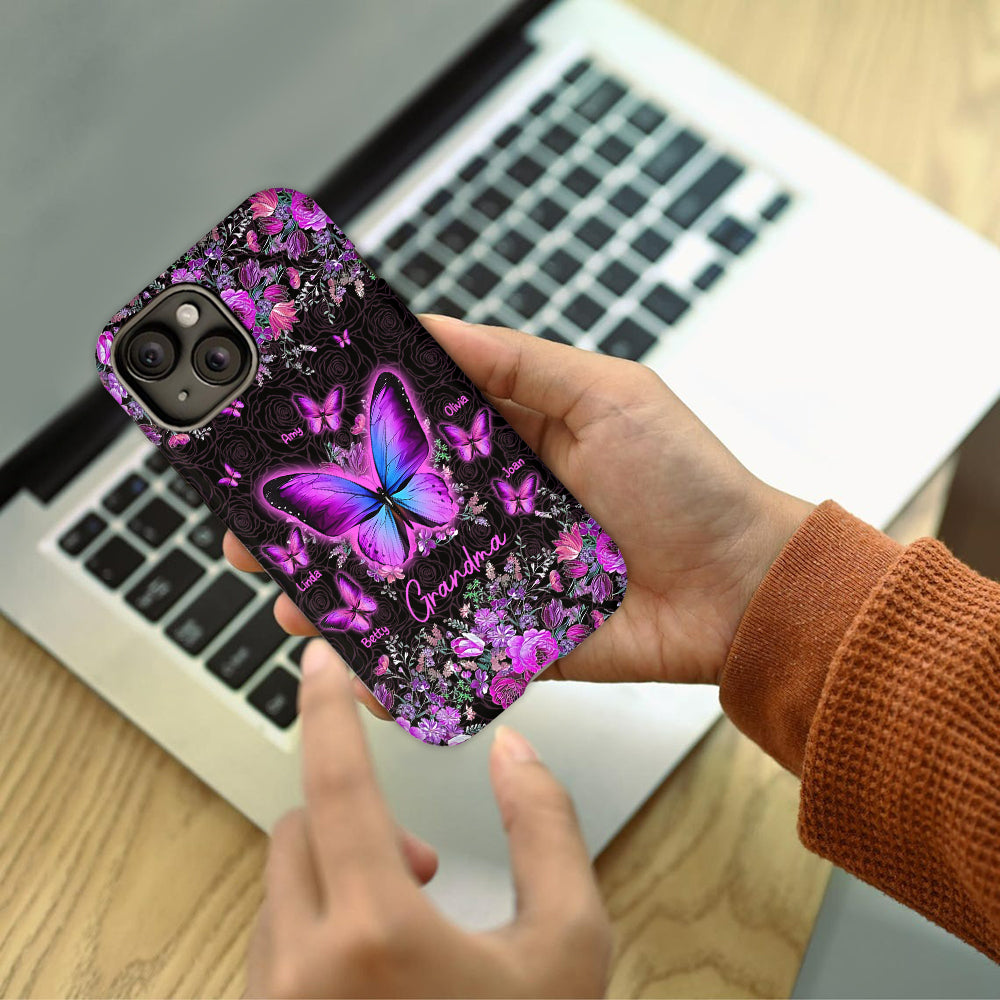 Grandma's Butterflies - Personalized Grandma Full Print Phone Case