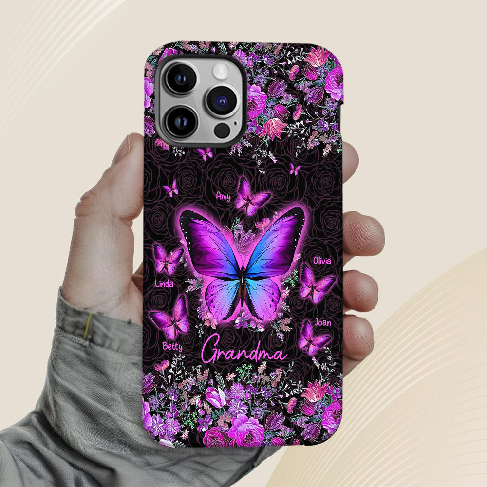 Grandma's Butterflies - Personalized Grandma Full Print Phone Case