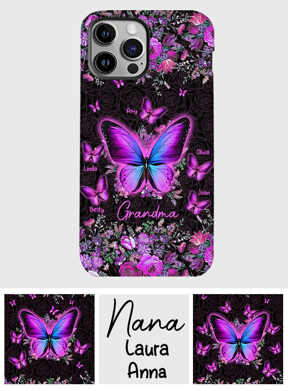 Grandma's Butterflies - Personalized Grandma Full Print Phone Case