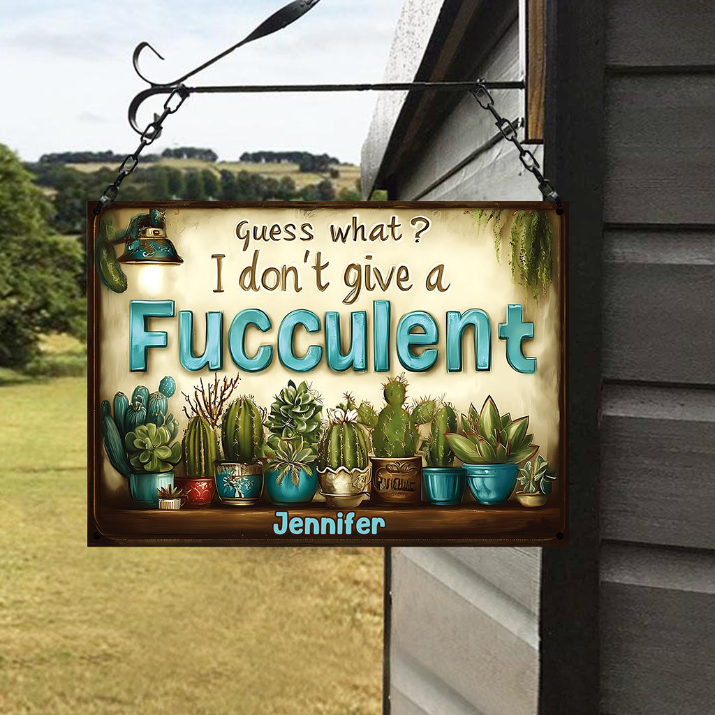 Rate mal! - Personalisiertes rechteckiges Metallschild für Gartenarbeit