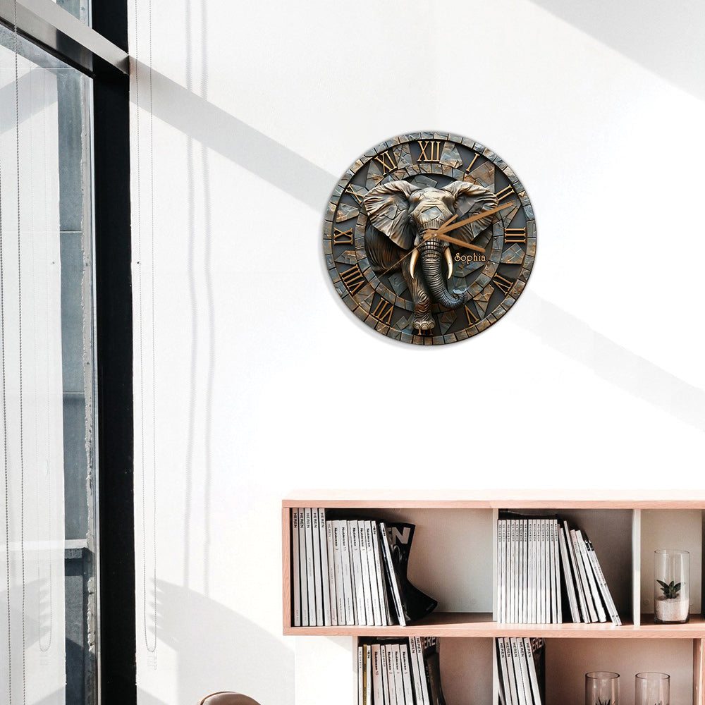 Atemberaubende personalisierte Elefanten-Wanduhr von Eleplant