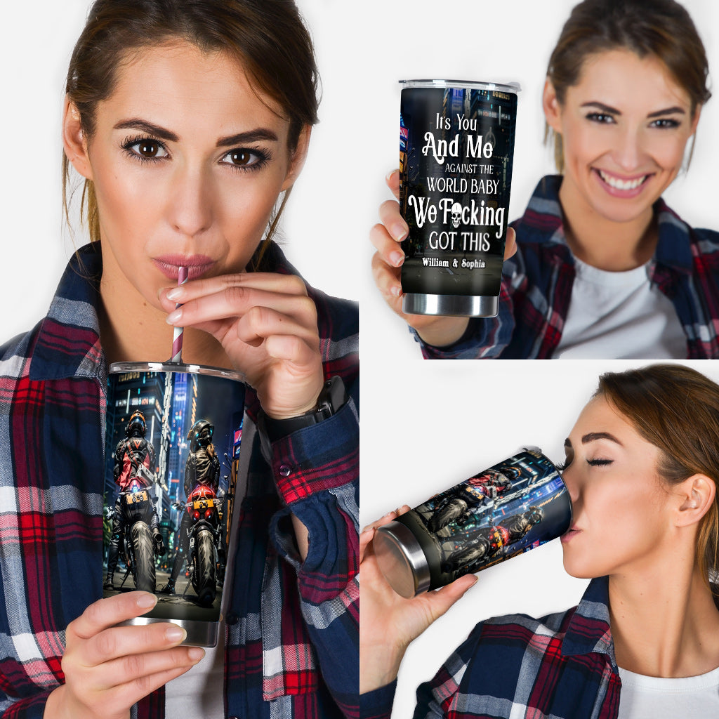 It's You & Me - Personalized Biker Tumbler