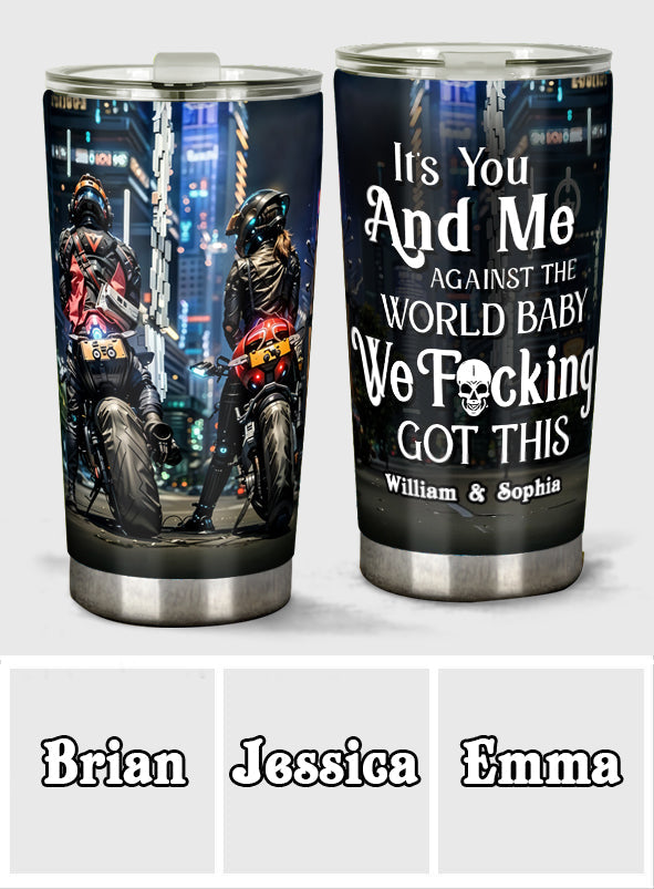 It's You & Me - Personalized Biker Tumbler