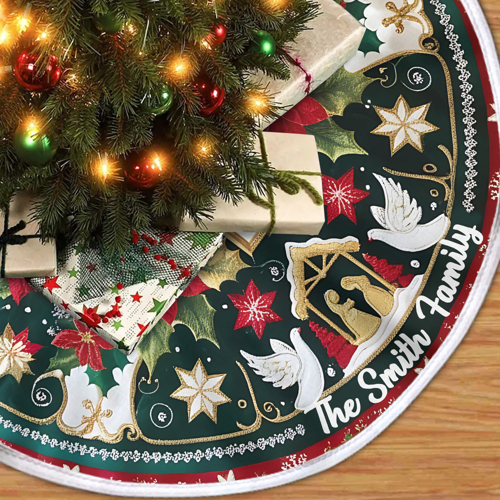 Heilige Familie – Personalisierter christlicher Weihnachtsbaumrock