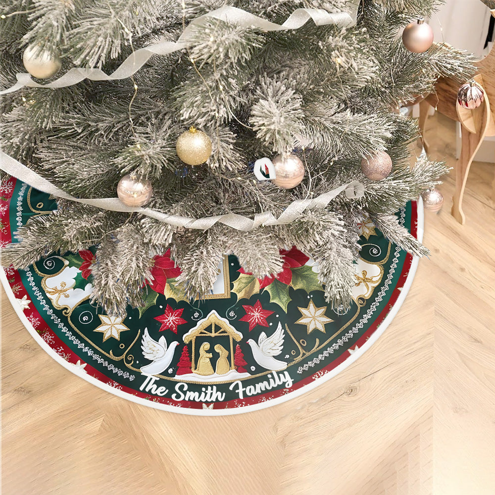 Heilige Familie – Personalisierter christlicher Weihnachtsbaumrock