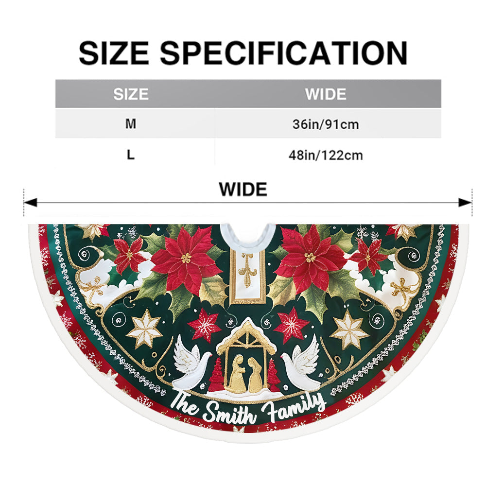 Heilige Familie – Personalisierter christlicher Weihnachtsbaumrock