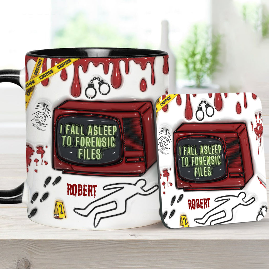 I Fall Asleep For Forensic Files - Personalized Accent Mug