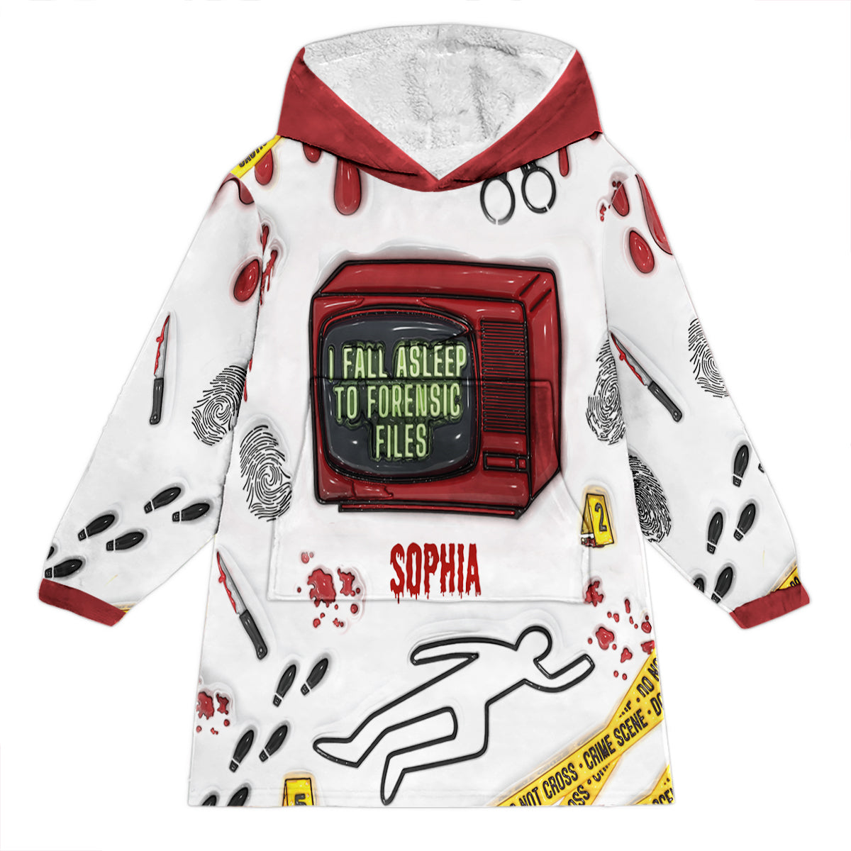 I Fall Asleep For Forensic Files - Personalized Blanket Hoodie