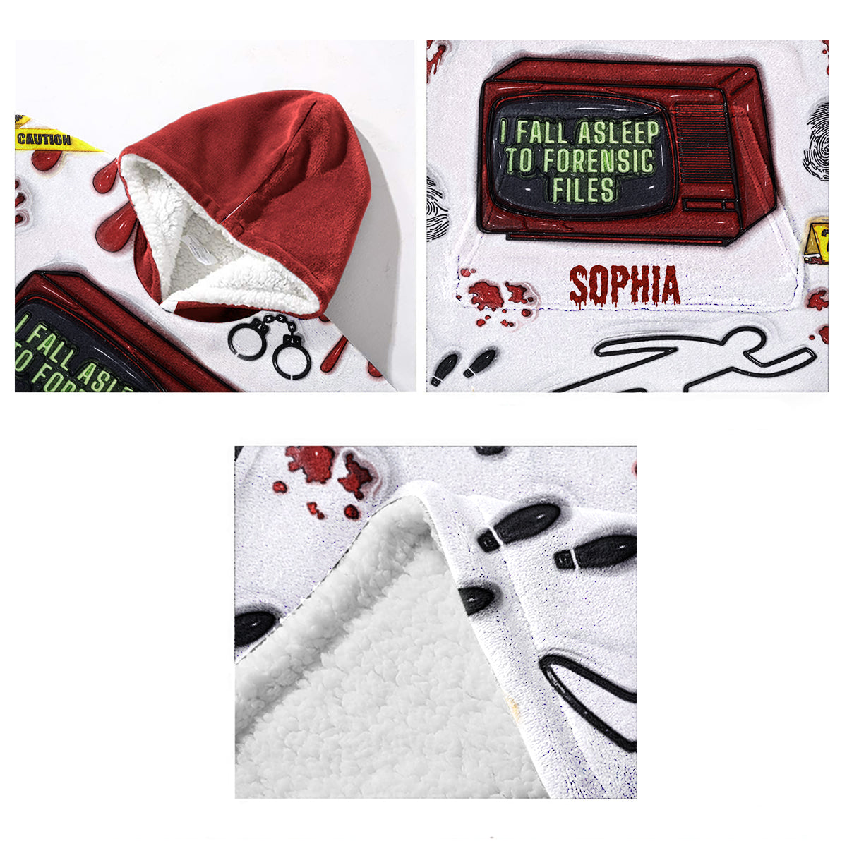 I Fall Asleep For Forensic Files - Personalized Blanket Hoodie