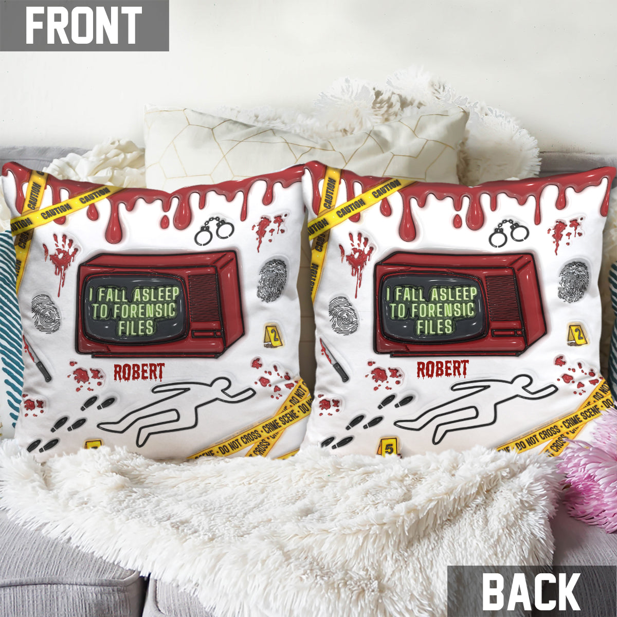 Ich schlafe für forensische Akten ein – personalisiertes Dekokissen