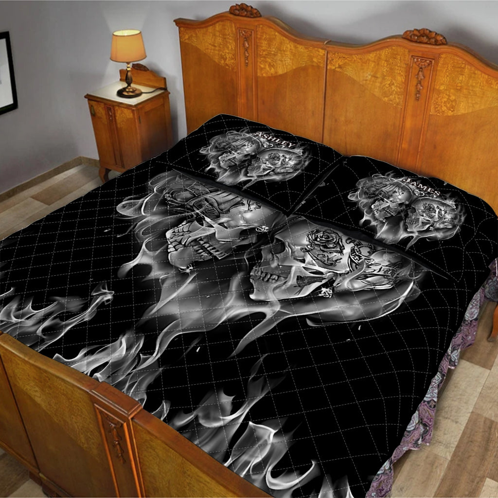 You & Me We Got This - Personalized Skull Quilt Set