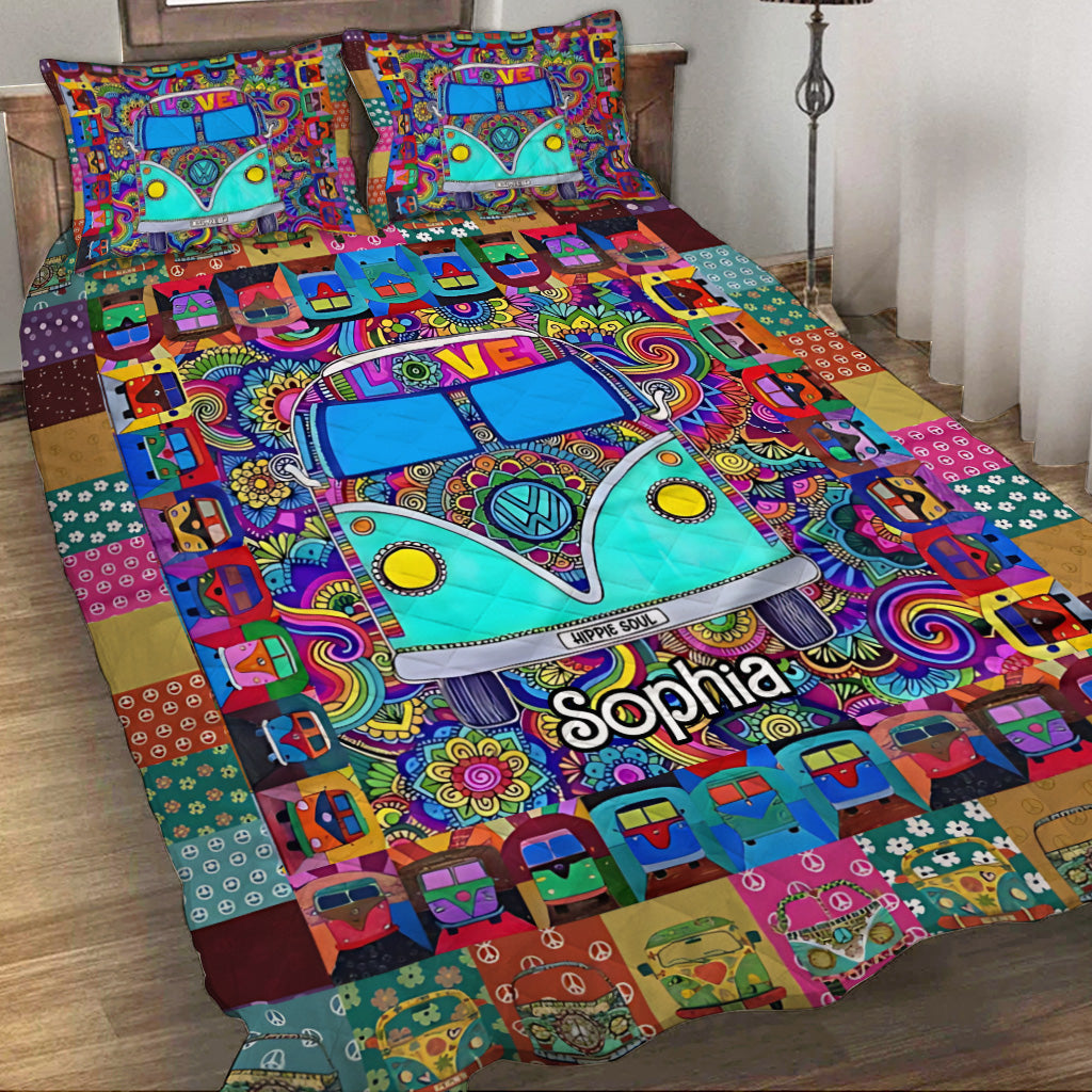 Hippie Van - Personalized Hippie Quilt Set