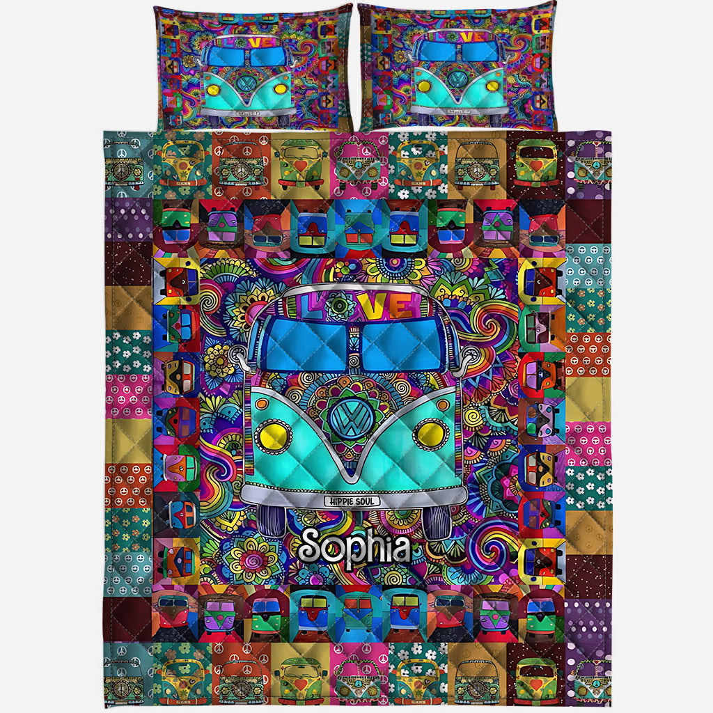 Hippie Van - Personalized Hippie Quilt Set