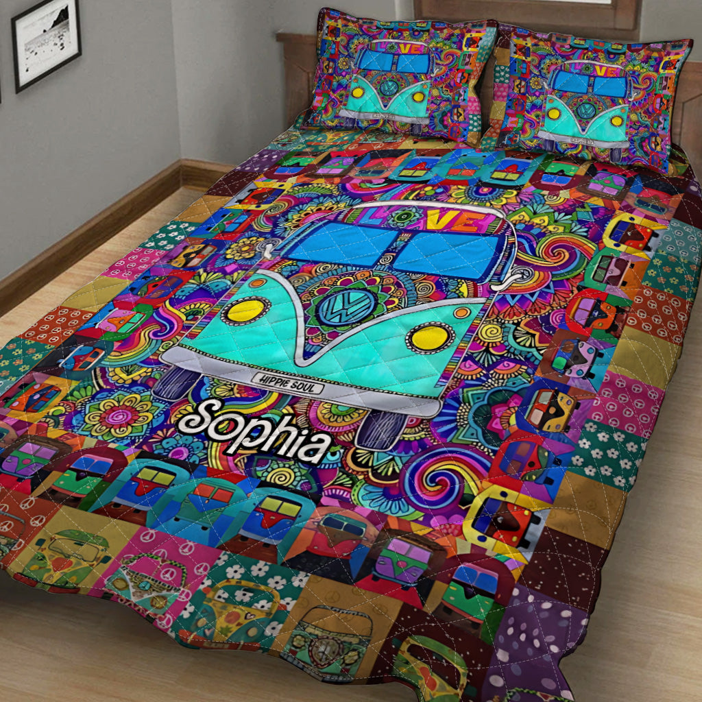 Hippie Van - Personalized Hippie Quilt Set