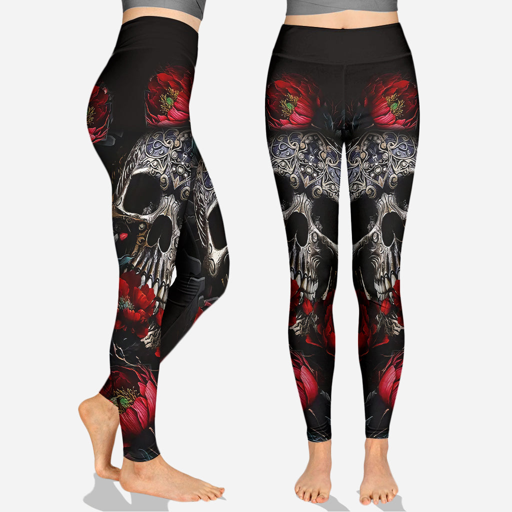 Skull And Roses – Personalisierter Totenkopf-Hoodie und Leggings