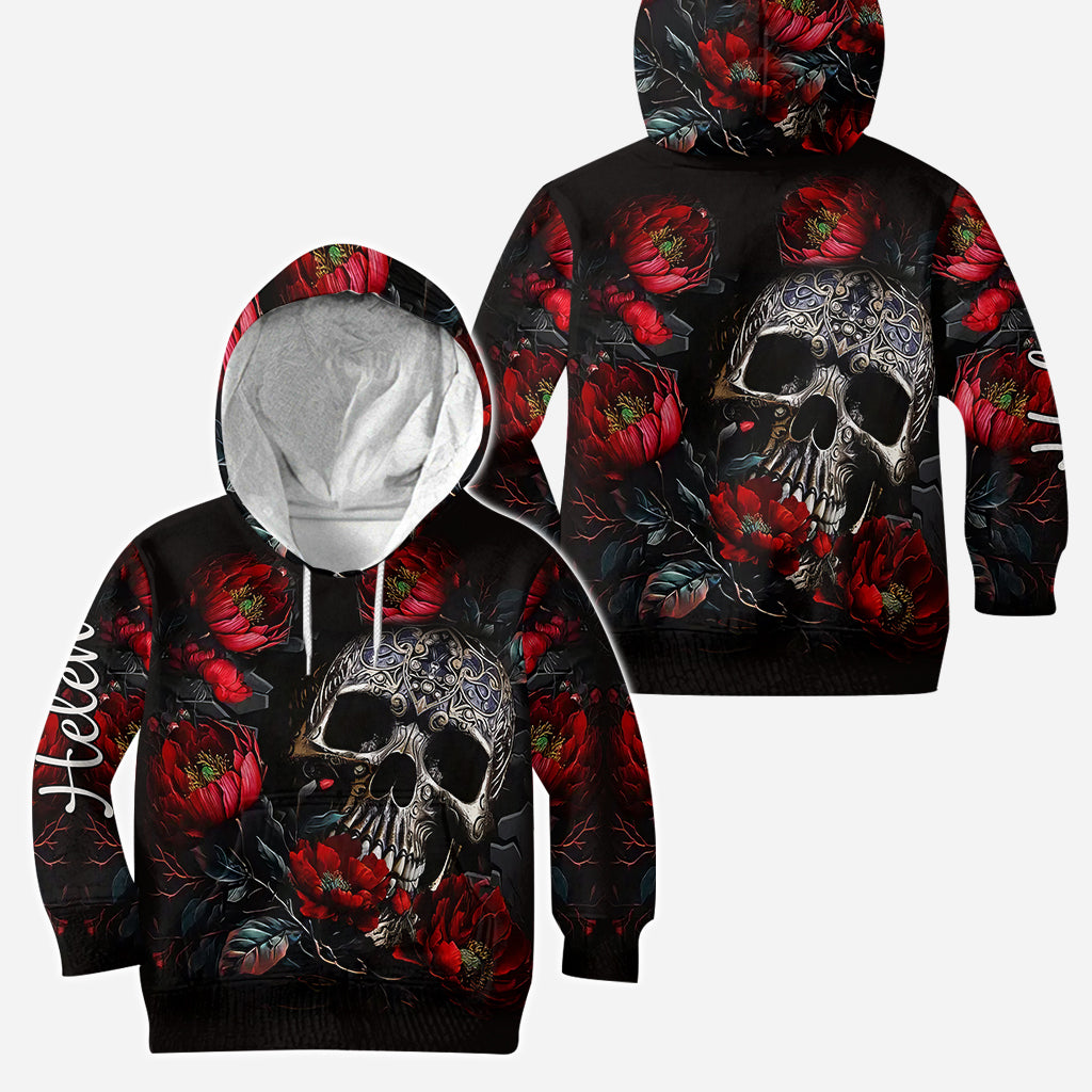 Skull And Roses – Personalisierter Totenkopf-Hoodie und Leggings