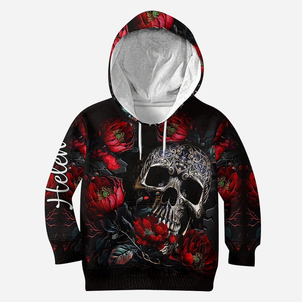 Skull And Roses – Personalisierter Totenkopf-Hoodie und Leggings