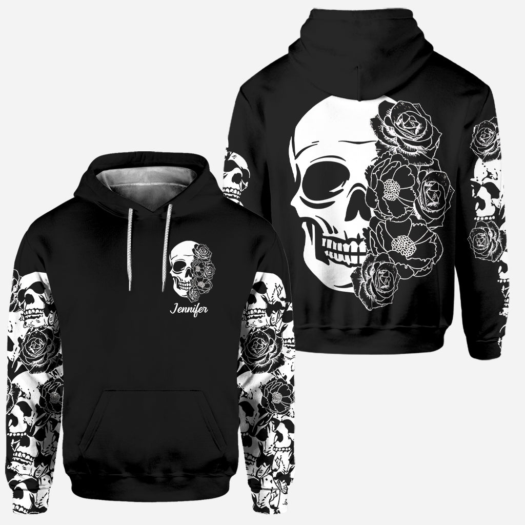 Skull And Roses – Personalisierter Totenkopf-Hoodie und Leggings