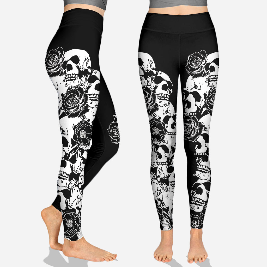 Skull And Roses – Personalisierter Totenkopf-Hoodie und Leggings
