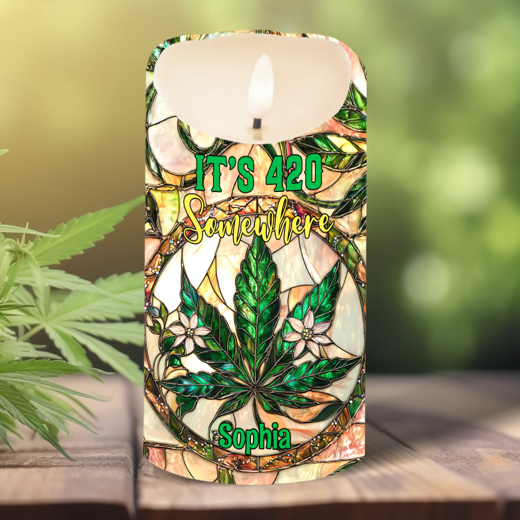 High Times – Personalisierte, flammenlose Cannabis-Kerze