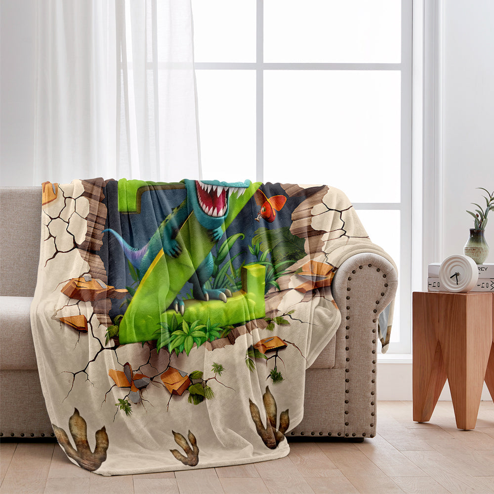 Personalisierte Kinderdecke „Liebe Dinosaurier“