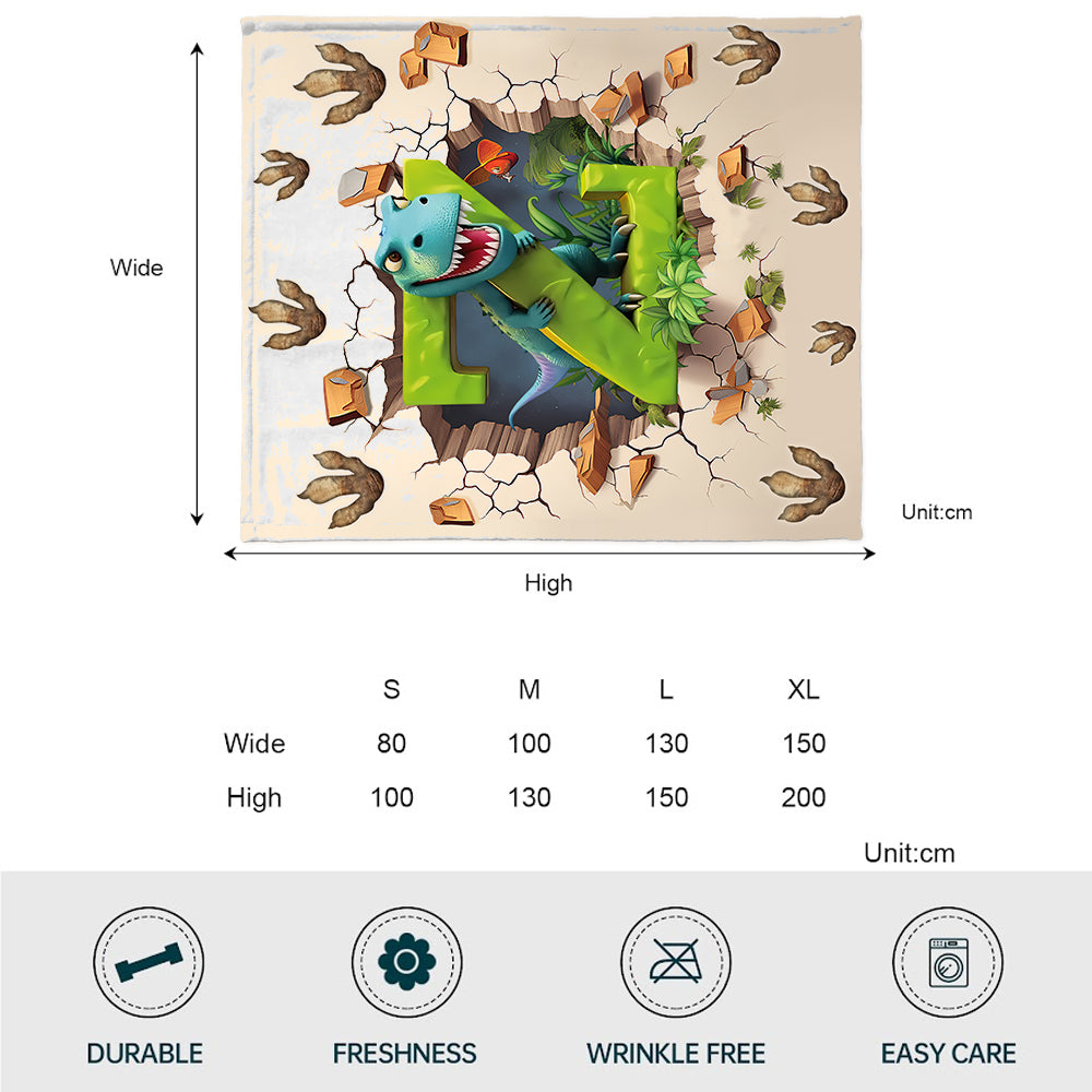 Personalisierte Kinderdecke „Liebe Dinosaurier“