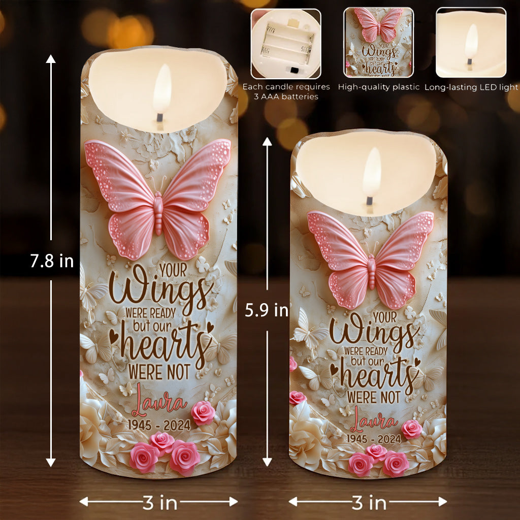 Your Wings Were Ready - Personalized Memorial Flameless Candle