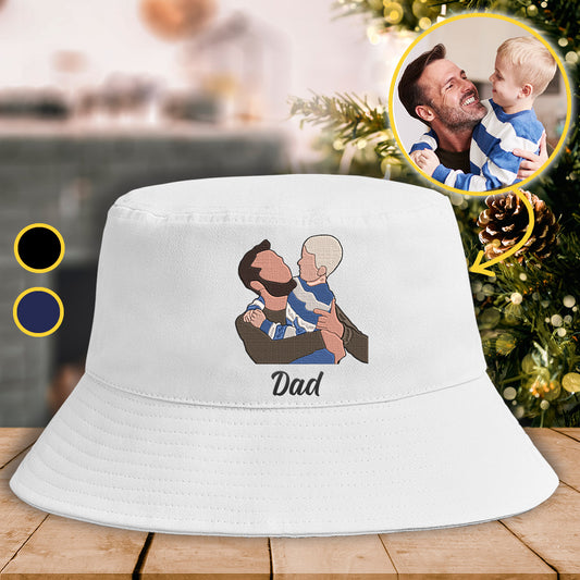 Custom 2D Photo - Personalized Father Embroidered Bucket Hat