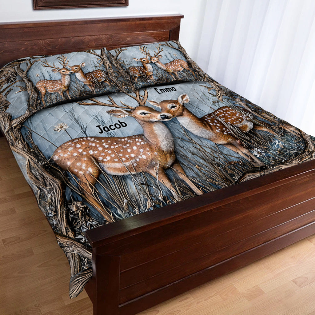 „Du und ich, wir schaffen das, liebes Paar“ – personalisiertes Jagd-Quilt-Set