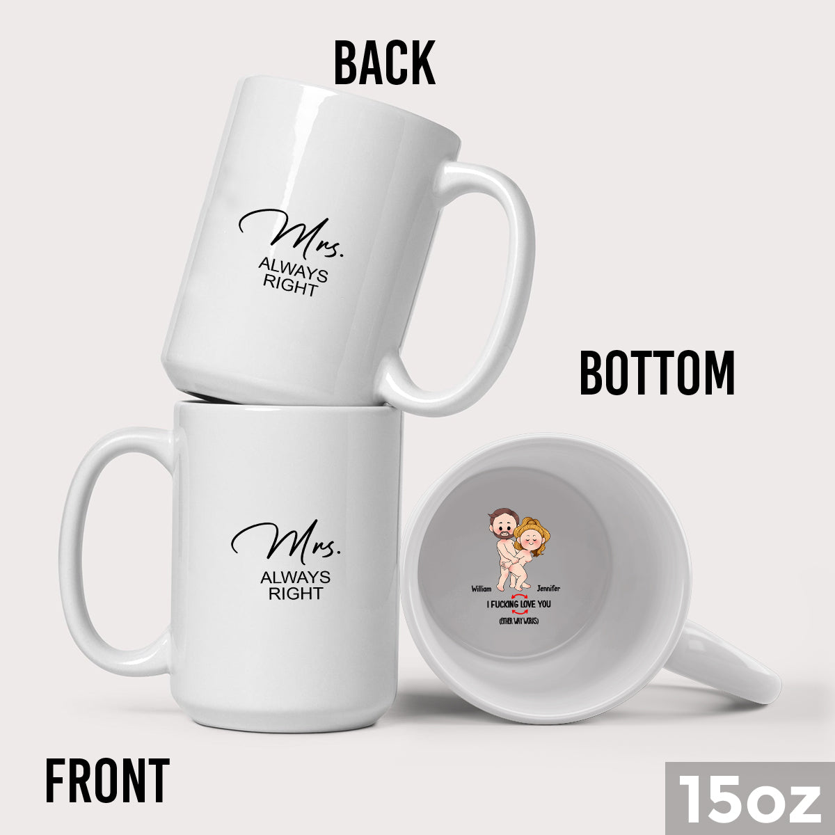 Für Sie und Ihn - Personalisierte Tasse für Paare mit versteckter Botschaft