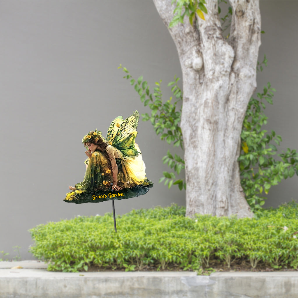Garden's Green Fairy - Personalized Gardening Metal Garden Art