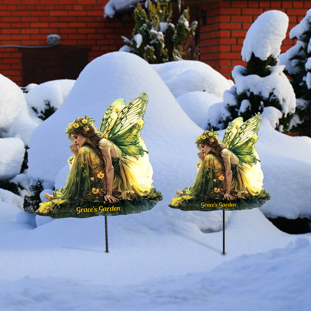 Garden's Green Fairy - Personalized Gardening Metal Garden Art