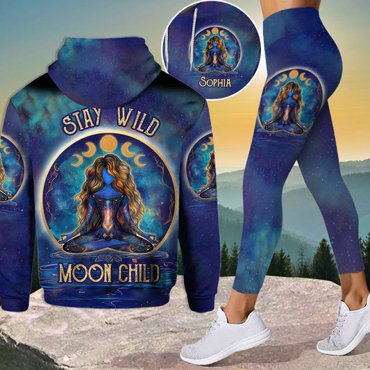 Stay Wild Moon Child – Personalisierter Yoga-Hoodie und Leggings