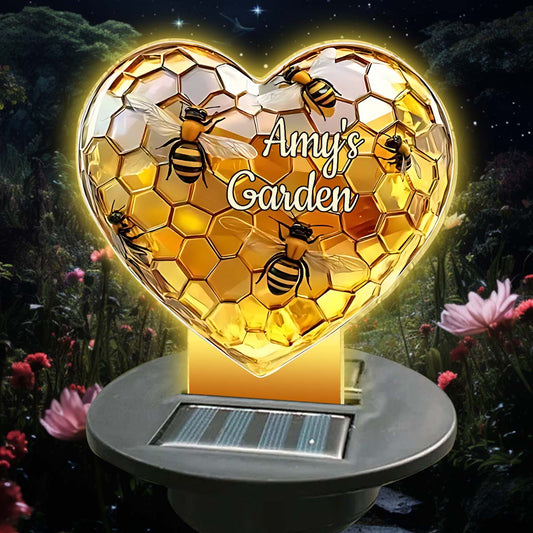 Sweetheart Hive – Personalisierte Garten-Solarleuchte