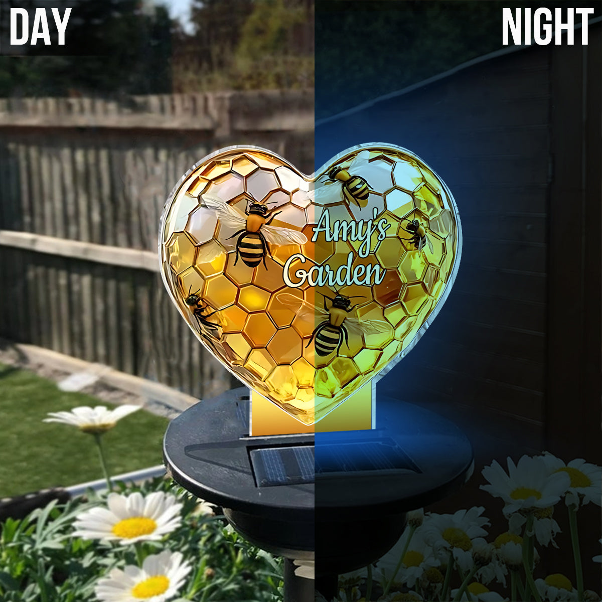 Sweetheart Hive – Personalisierte Garten-Solarleuchte