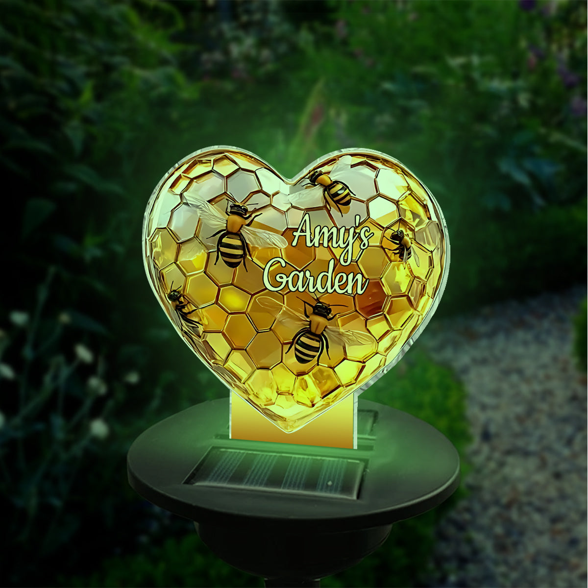 Sweetheart Hive – Personalisierte Garten-Solarleuchte