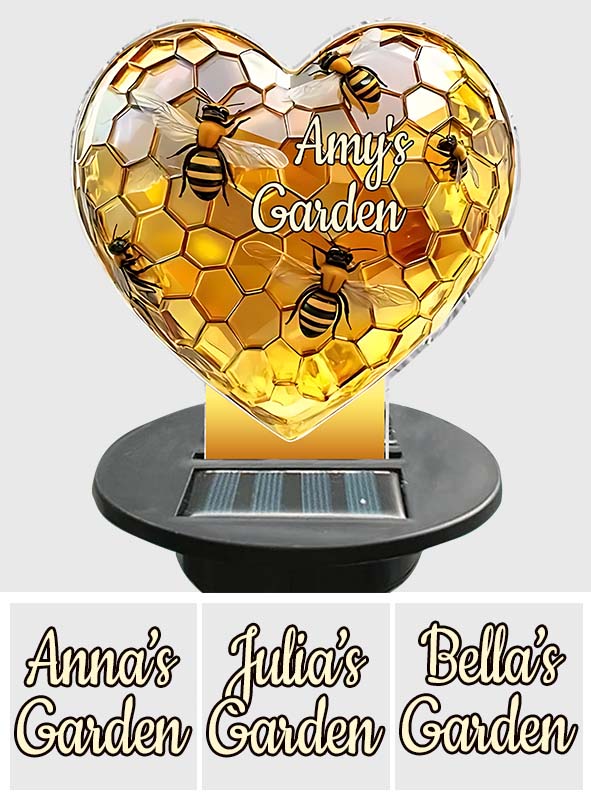 Sweetheart Hive – Personalisierte Garten-Solarleuchte