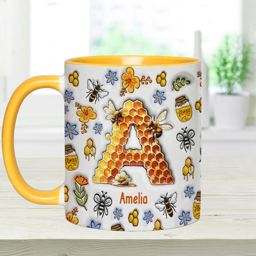 Wunderschöner Bienen-Buchstabe - Personalisierte Gartentasse