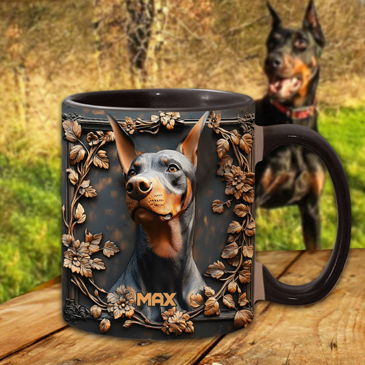 Starker Dobermann - Personalisierte Tasse mit Hundemotiv