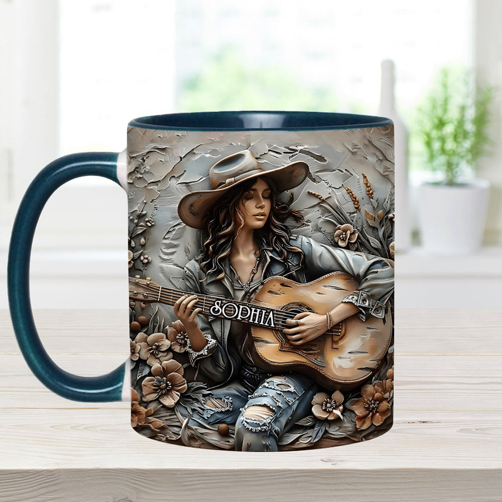 Gypsy Soul Guitar - Personalized Hippie Accent Mug