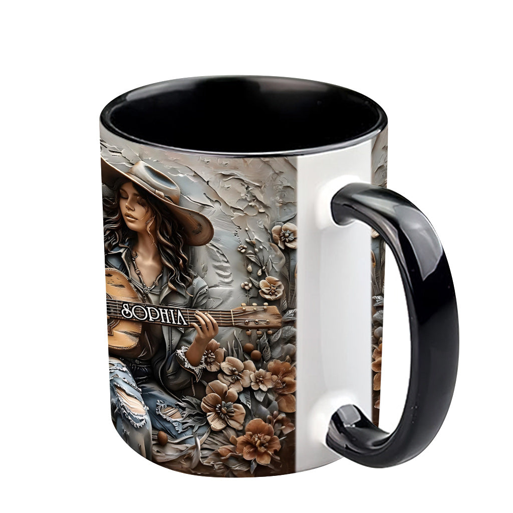Gypsy Soul Guitar - Personalized Hippie Accent Mug