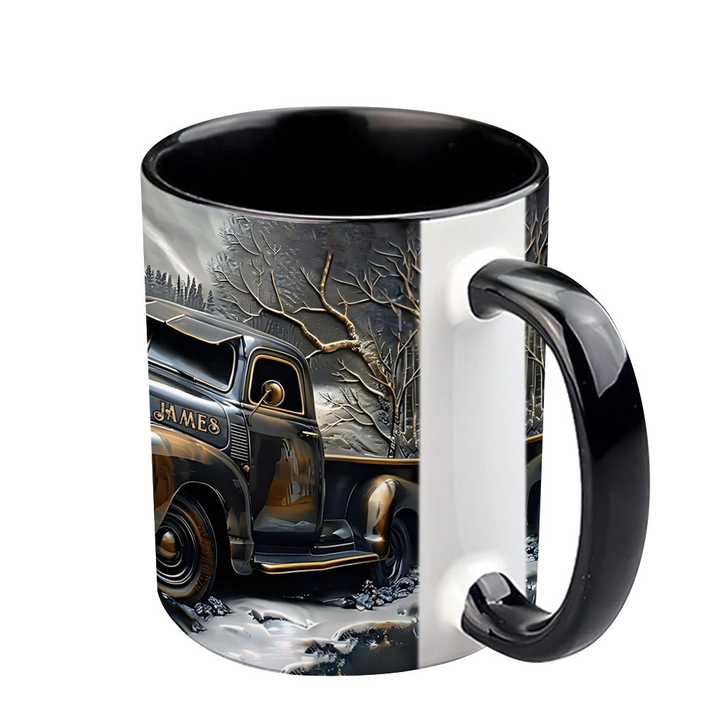 Never Underestimate An Old Man With A Truck - Personalized Trucker Accent Mug