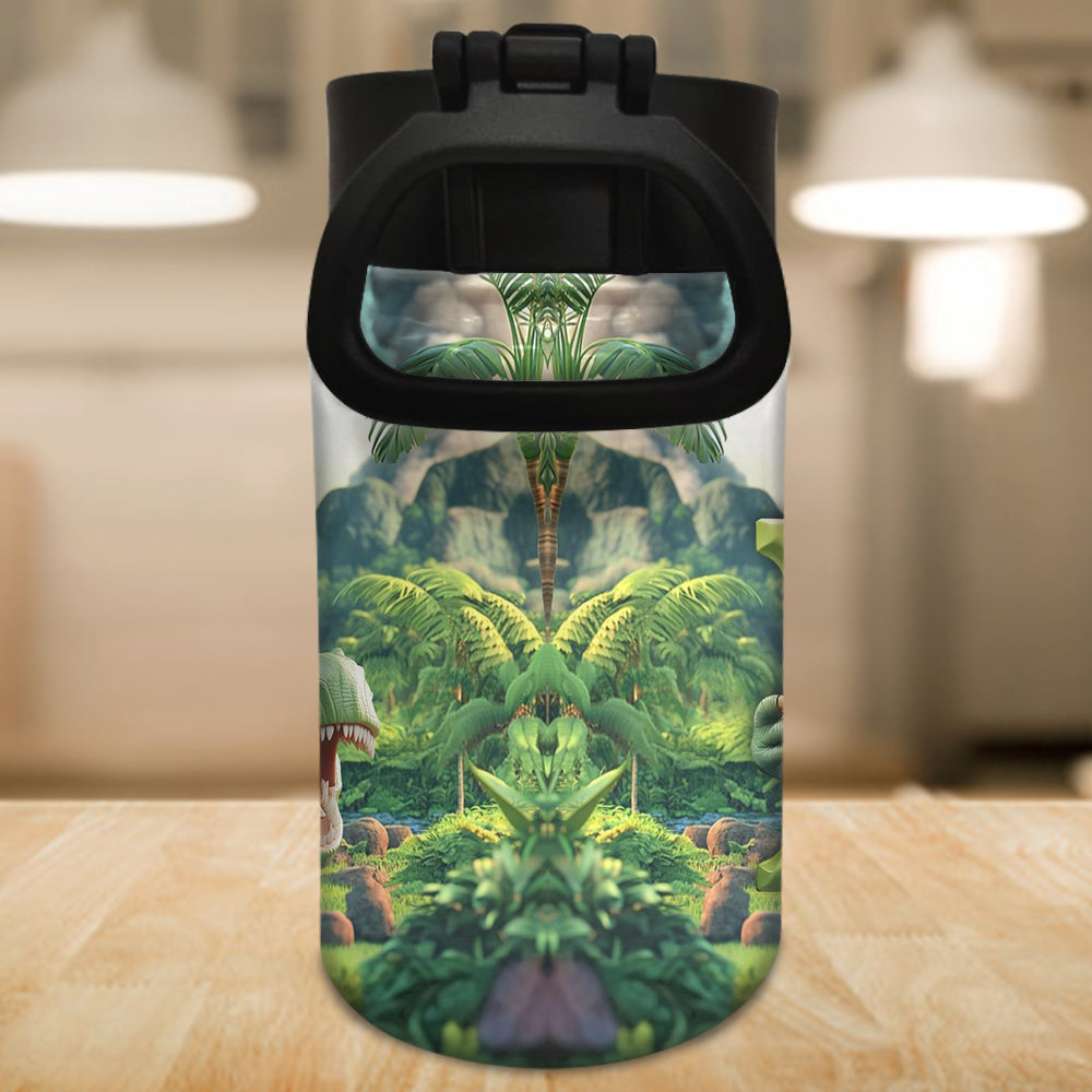 Cooles Dinosaurier-Alphabet – Personalisierte Wasserflasche für Kinder