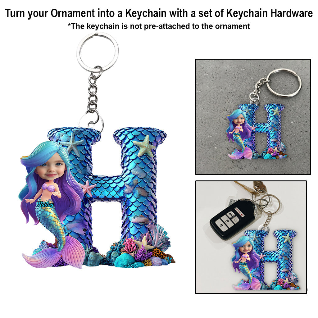 Mermaid Alphabet Letters - Personalized Kid Custom Shaped Ornament