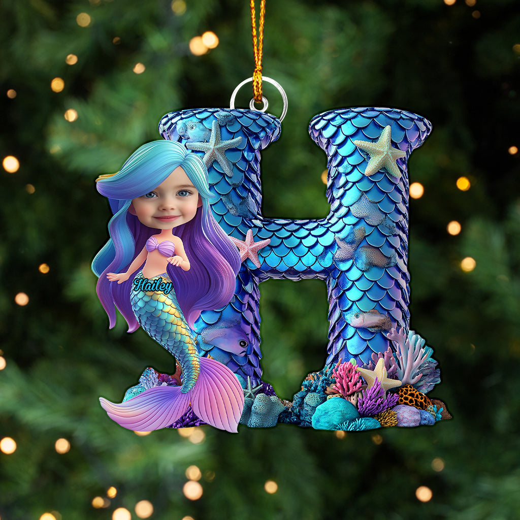Mermaid Alphabet Letters - Personalized Kid Custom Shaped Ornament