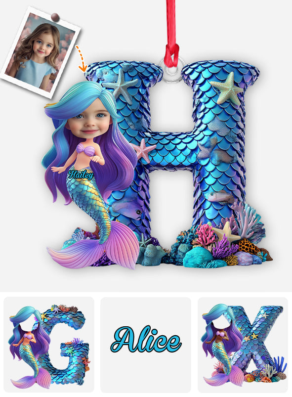 Mermaid Alphabet Letters - Personalized Kid Custom Shaped Ornament